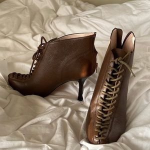 Brown Leather booties in size 41 in very good used condition